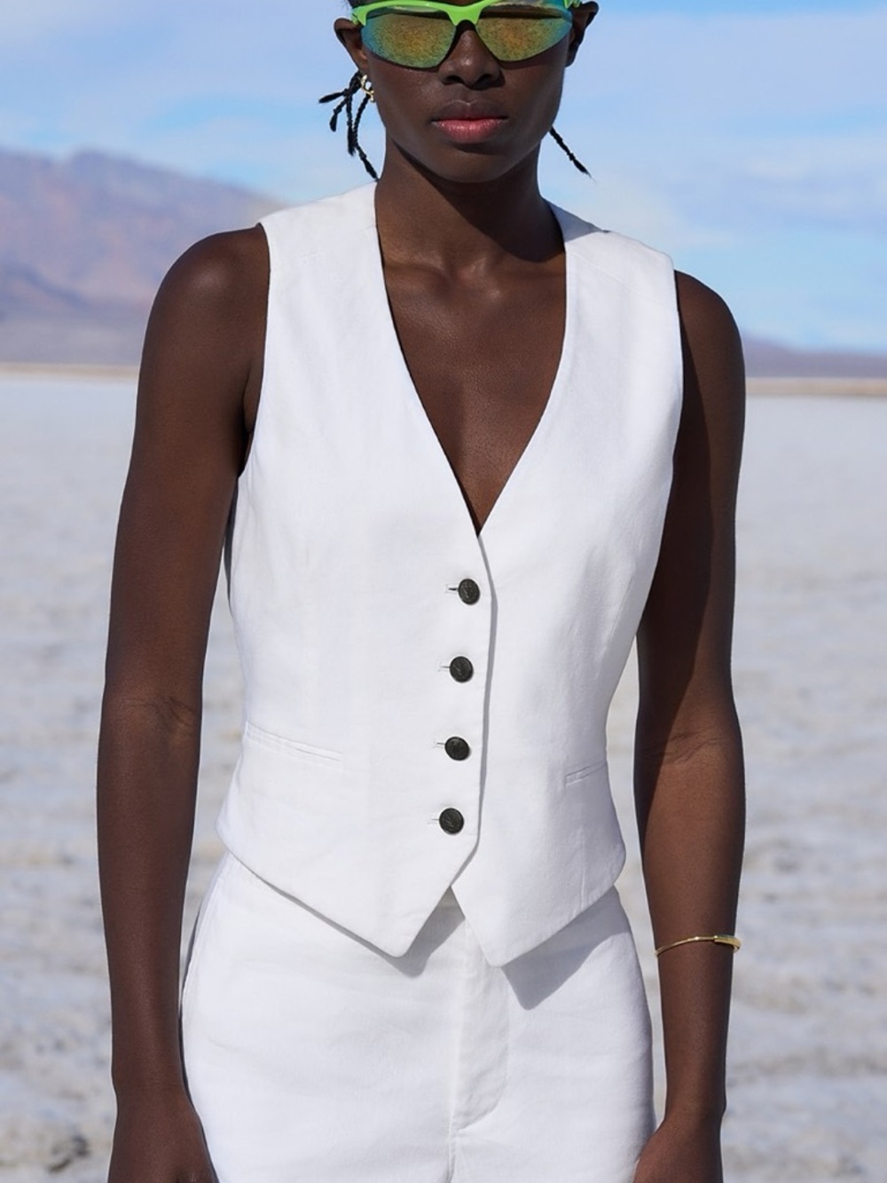 rag & bone NWOT Priya White Linen Vest